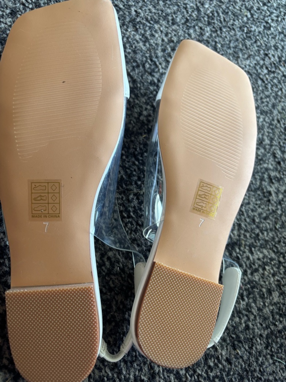 Mofirdast White Clear Slingback Flats Size 7 - Picture 9 of 9